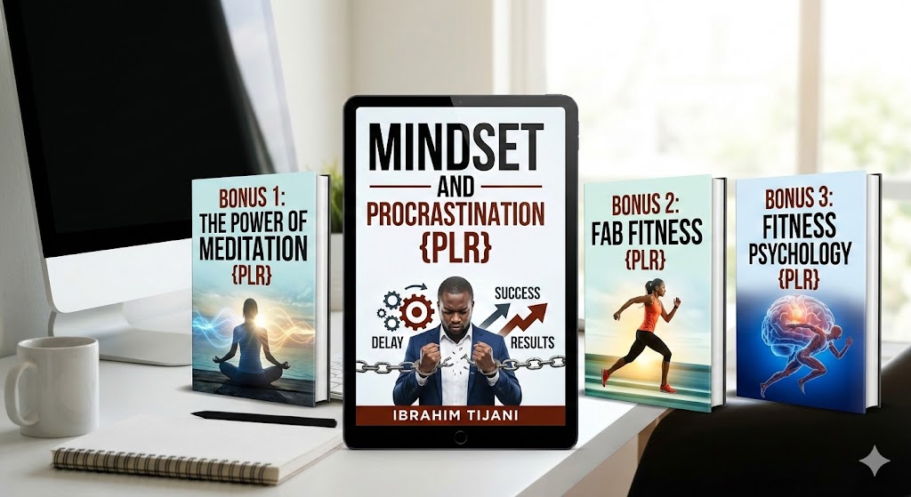 get instant access to High quality Mindset And Procrastination (PLR) guide that consist of Tips and actionable lesson on how to develop a positive Mindset And Skip Procrastination to get more results in our day to day Activities